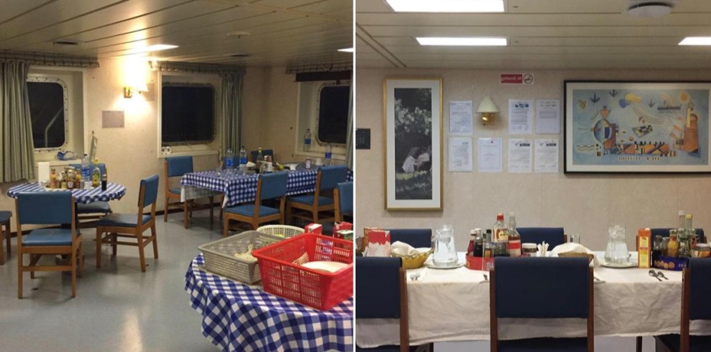 Images by Author (left: crew mess, right: officers mess)